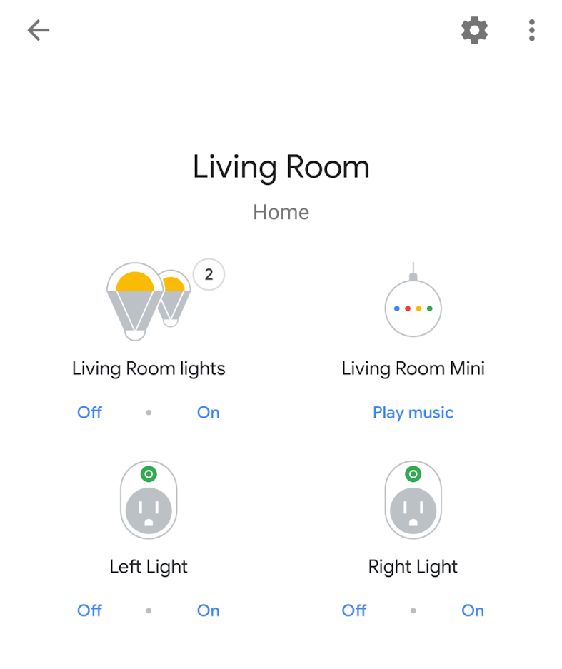 Google home turn on lights clearance in room